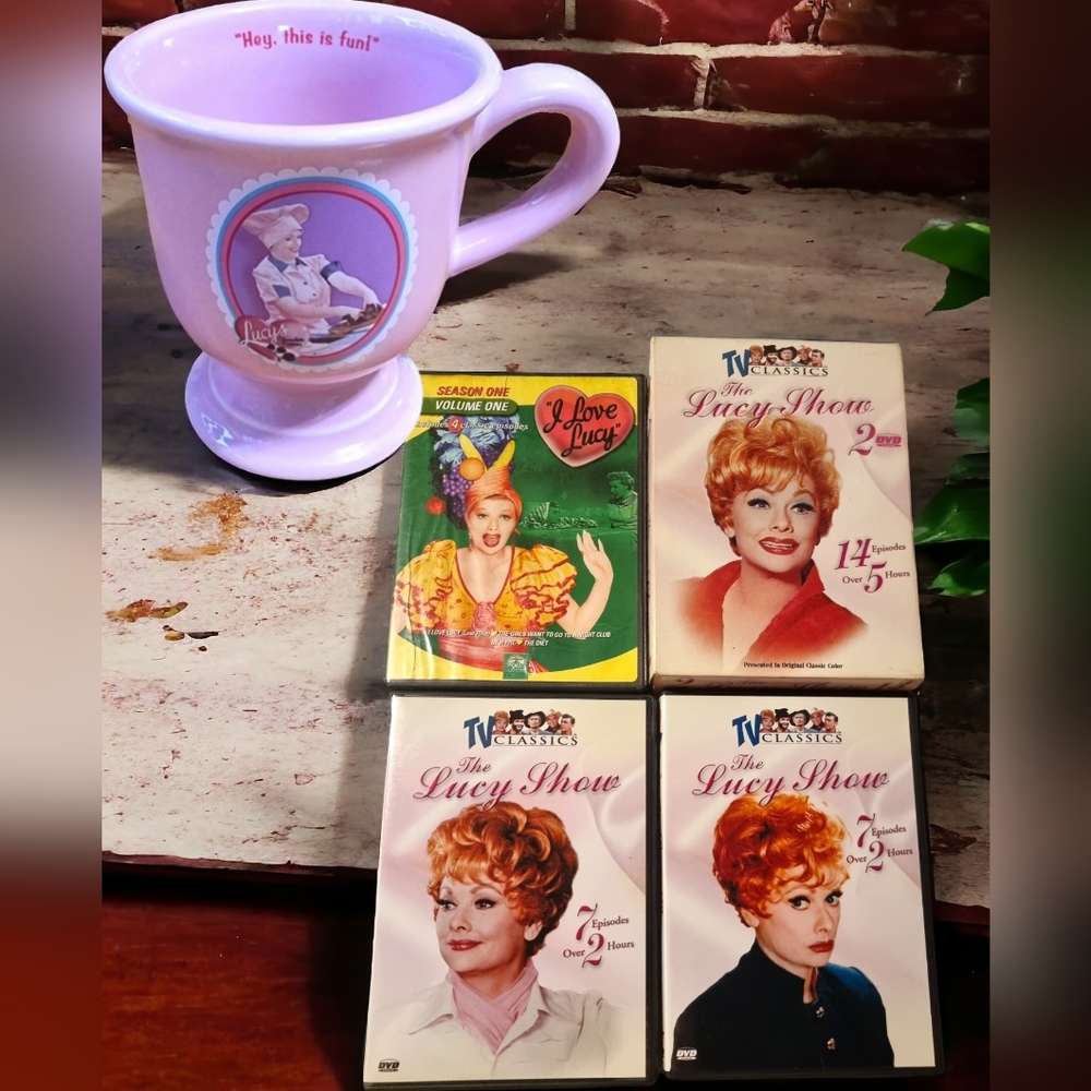 I Love Lucy Bundle Sturdy Coffee Tea Mug & 3 DVDs